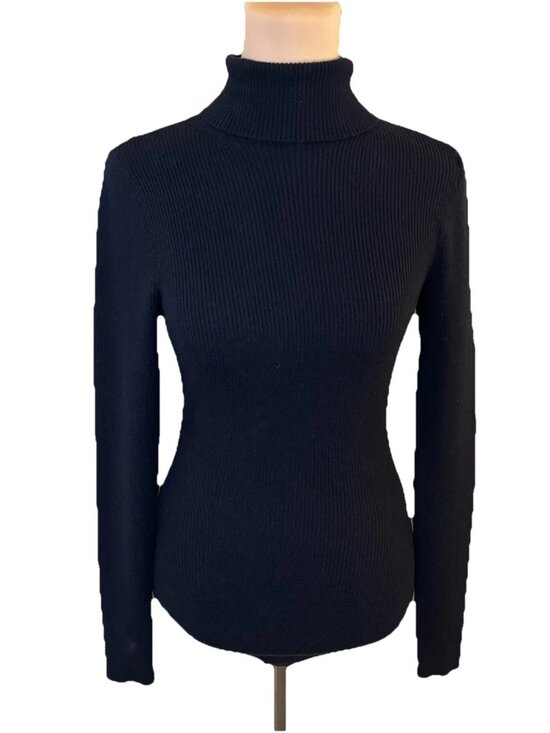 Abercrombie and Fitch Soft AF Ribbed Black Sweater Bodysuit Women’s Medium - Picture 1 of 8